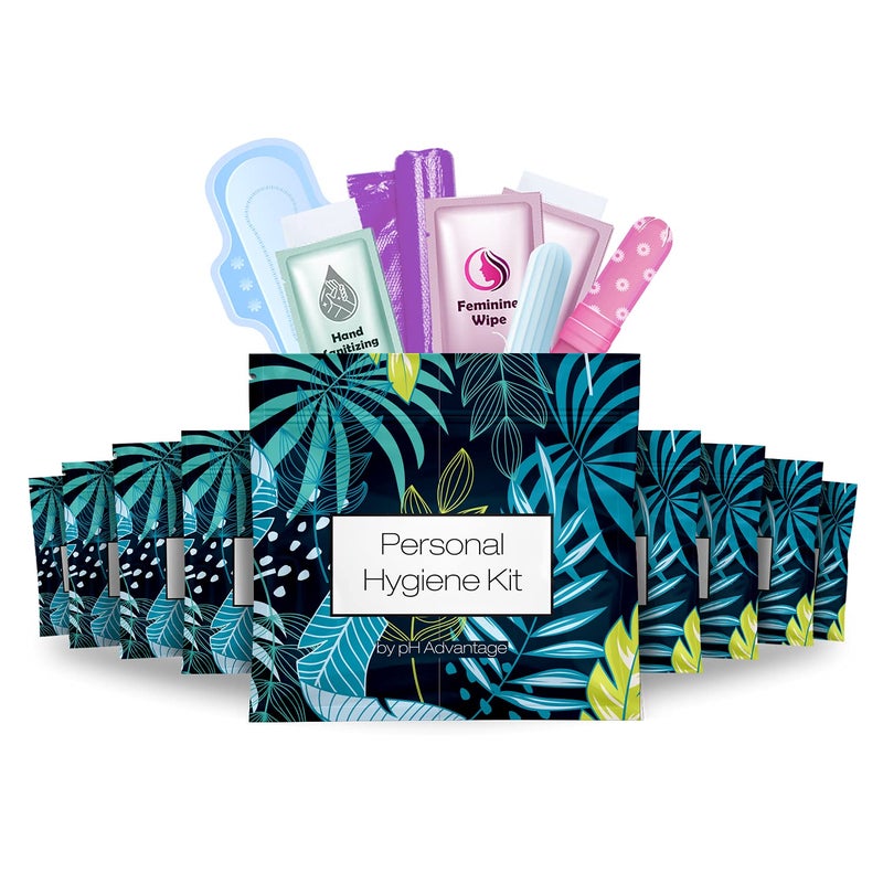 Menstrual Kit AllinOne 10 Pack Convenience on The Go Period Kit Pack for Travelling Tweens Teenager Individually Wrapped Feminine Hygiene Product Blue Forest